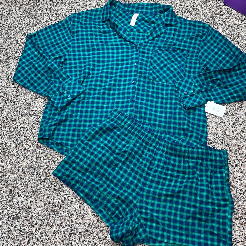 🆕Auden Flannel Plaid Checkered Sleepwear Matching Set Size Large | NWT - Picture 3 of 8